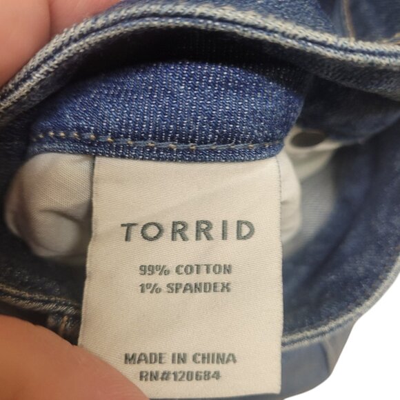 Torrid Denim Girlfriend Jeans Size 24 TALL Distressed Light Wash High Rise‎ - Picture 12 of 16